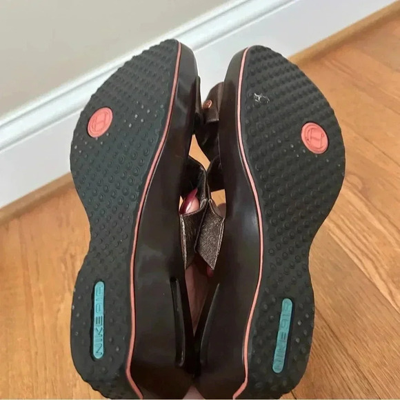 Cole Haan Nike AIR tan Brown Criss Cross Wedge Platform Sandals Women’s Size 8 - Picture 7 of 10